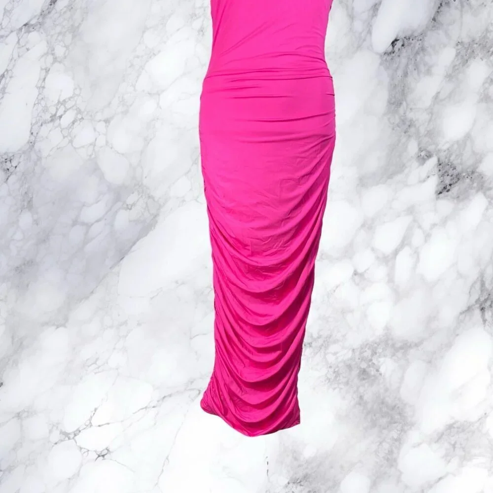 Superdown Mallory High Neck Dress - Hot Pink - Picture 5 of 12